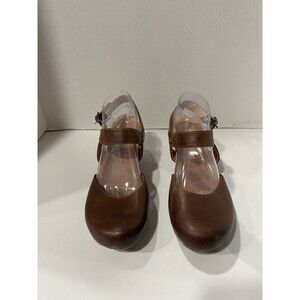 Dansko Women Taci Wedge Clogs Comfort Leather Brown Cut Out Heel Size 41